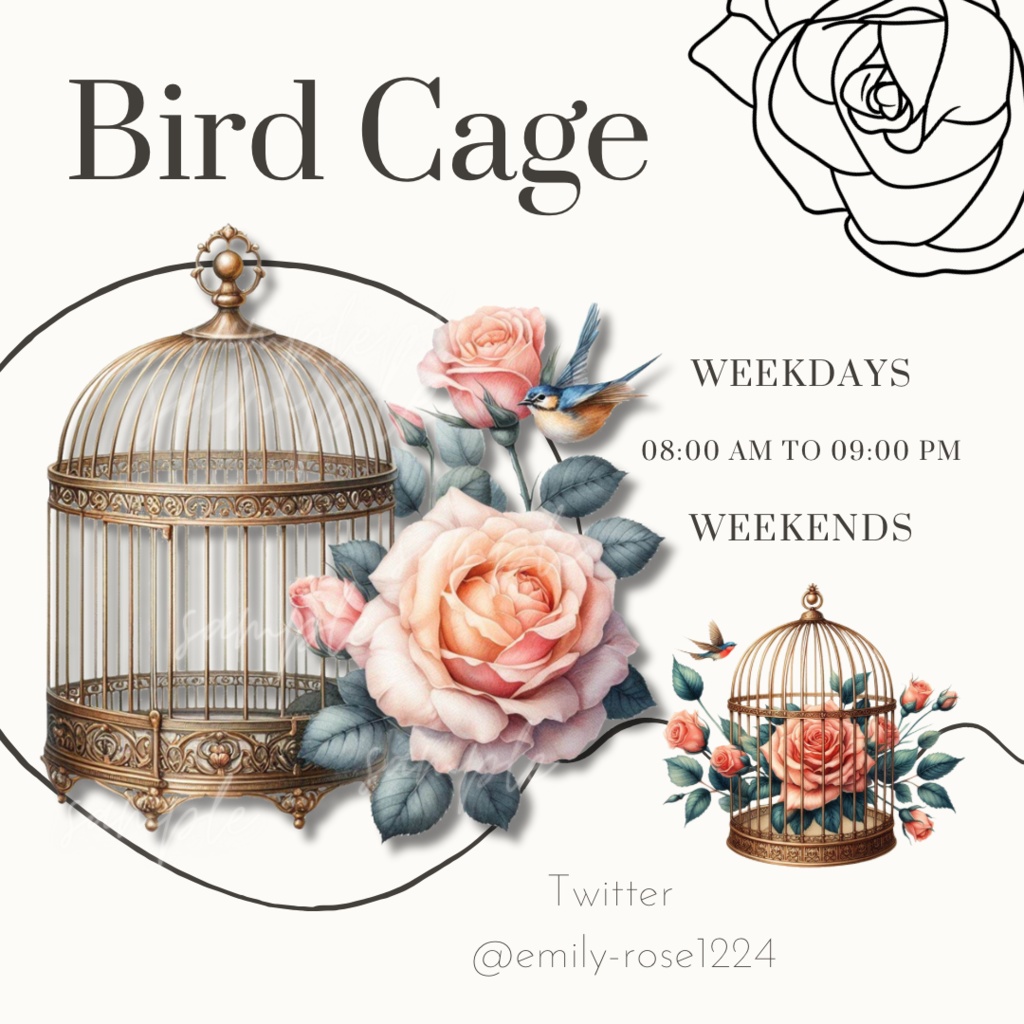 【鳥かご素材】  Bird Cage /バードゲージ/ 透過PNG /全2種