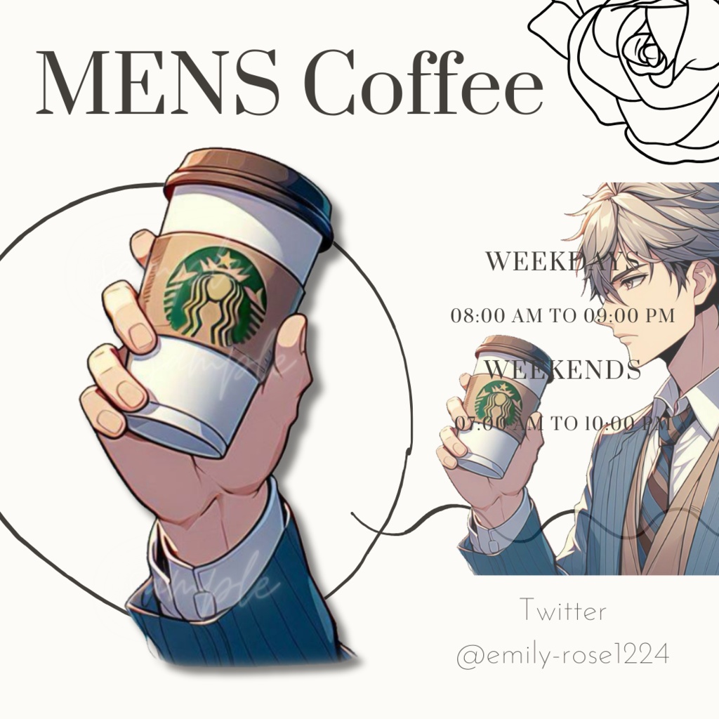 【VTuber向け】男性がコーヒー持つ手〈透過png〉全3種※無料あり