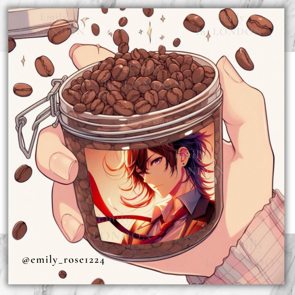 【VTuber向け】ローズ コーヒー豆を持つ手〈透過png〉