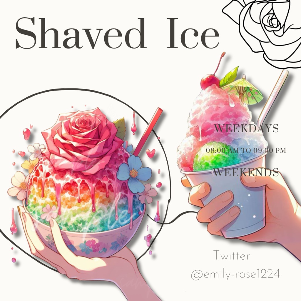 【VTuber向け】レインボーかき氷を持つ手 / Sherved ice〈透過png〉※無料