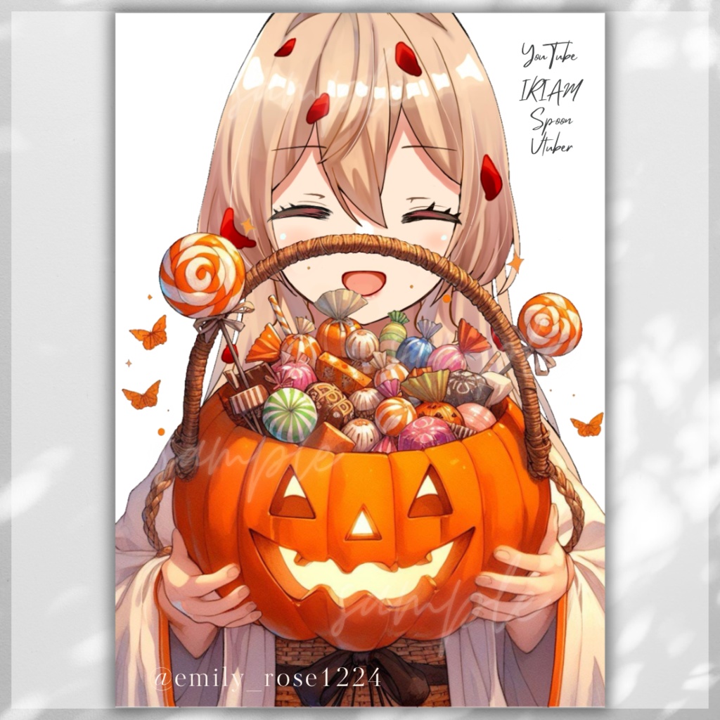 【VTuber向け】お菓子入りバケツを持つ手 / ハロウィン〈透過png〉