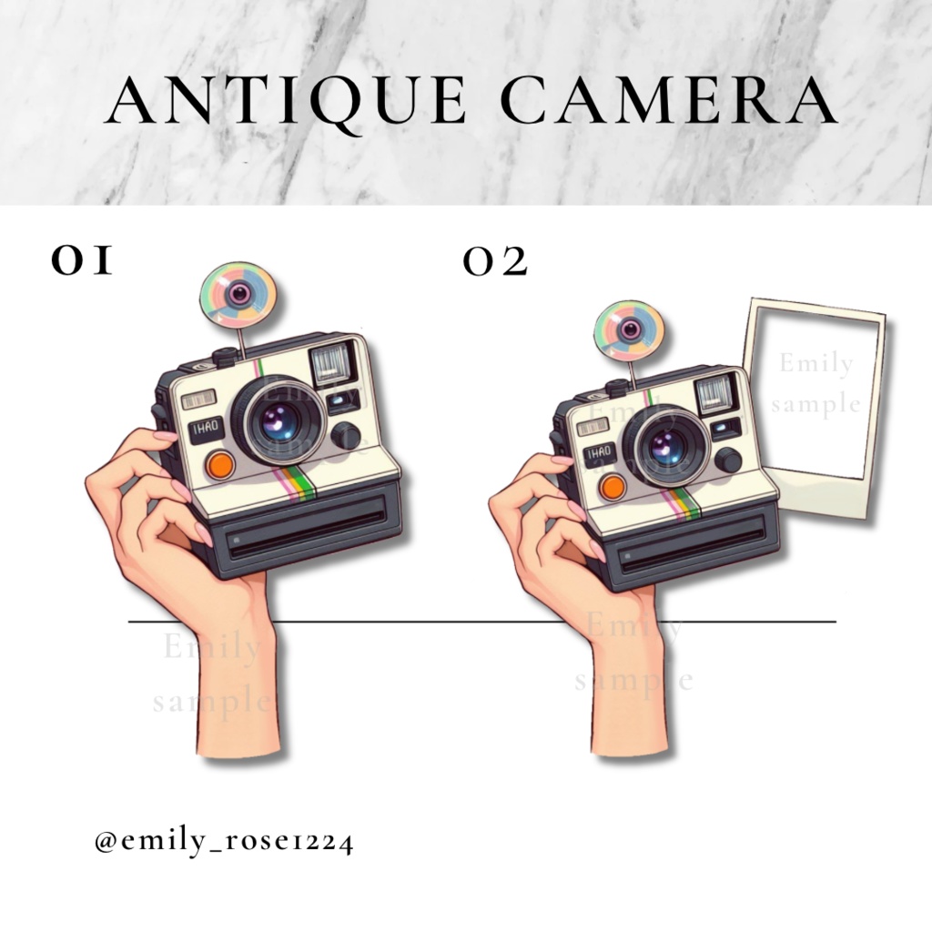 【Vtuber素材】レトロなカメラを持つ手 / camera〈透過png〉※無料