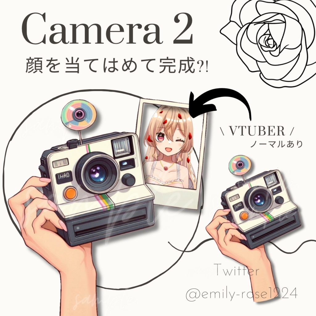 【Vtuber素材】レトロなカメラを持つ手 / camera〈透過png〉※無料