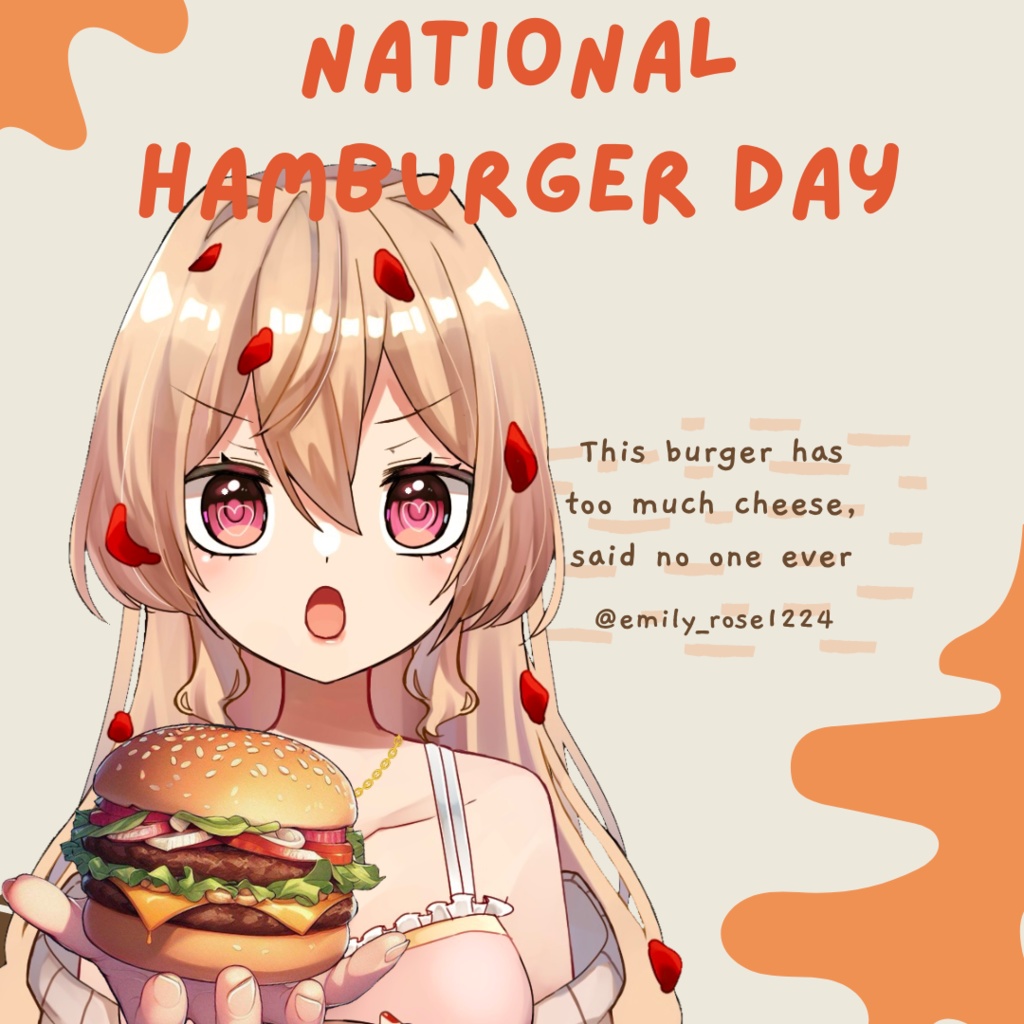 【VTuber向け】ハンバーガーを持つ手素材 / hamburger〈透過png〉※無料
