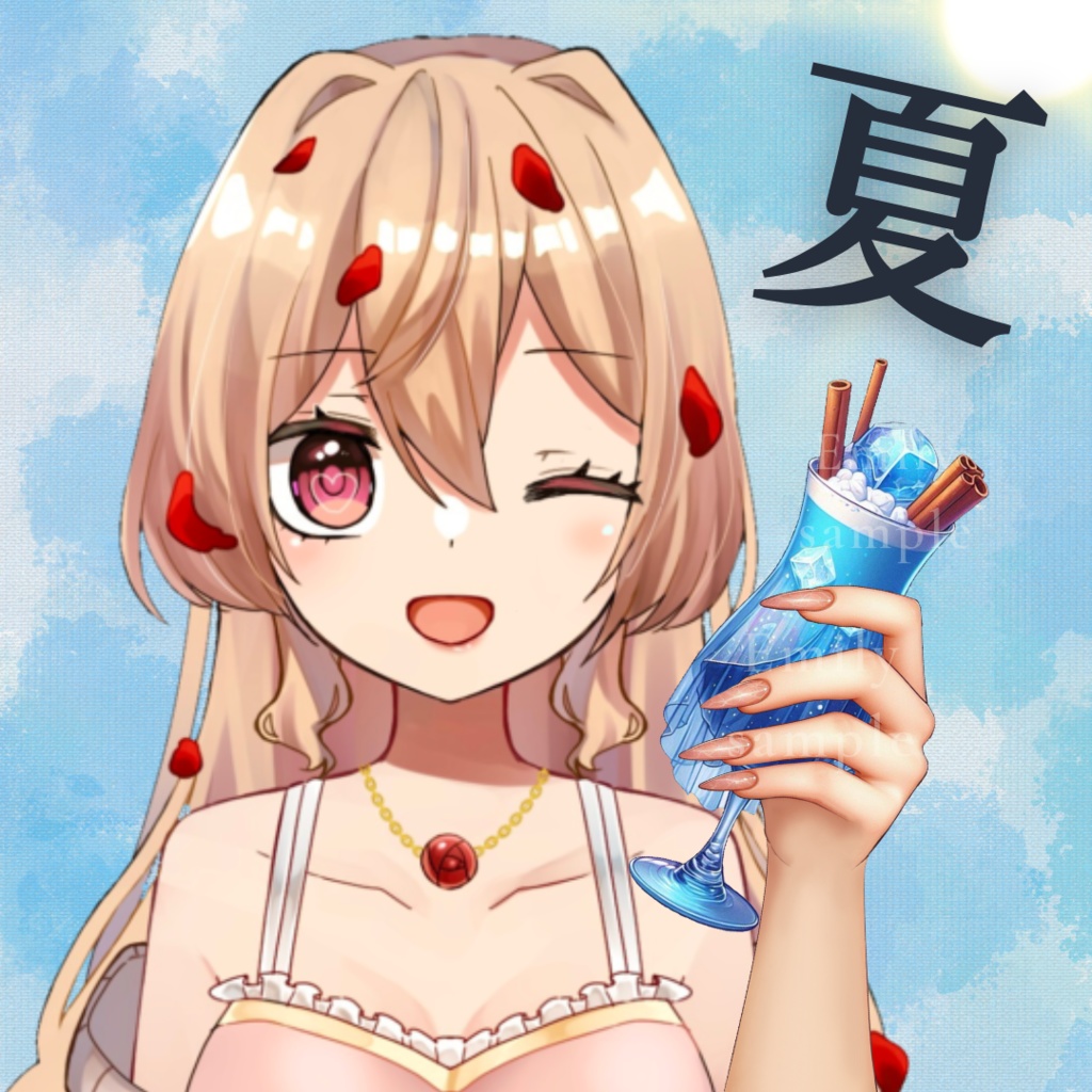 【カフェ素材】夏のマジック⭐︎カクテルドレスコレクション〈透過png〉全6種