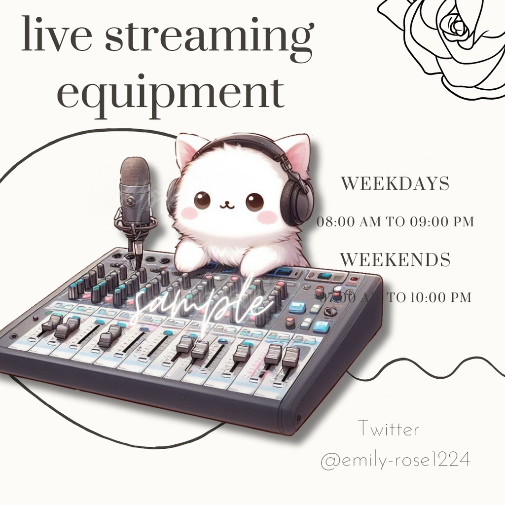 【Vtuber素材】配信機材でLiveする猫 /   live streaming 