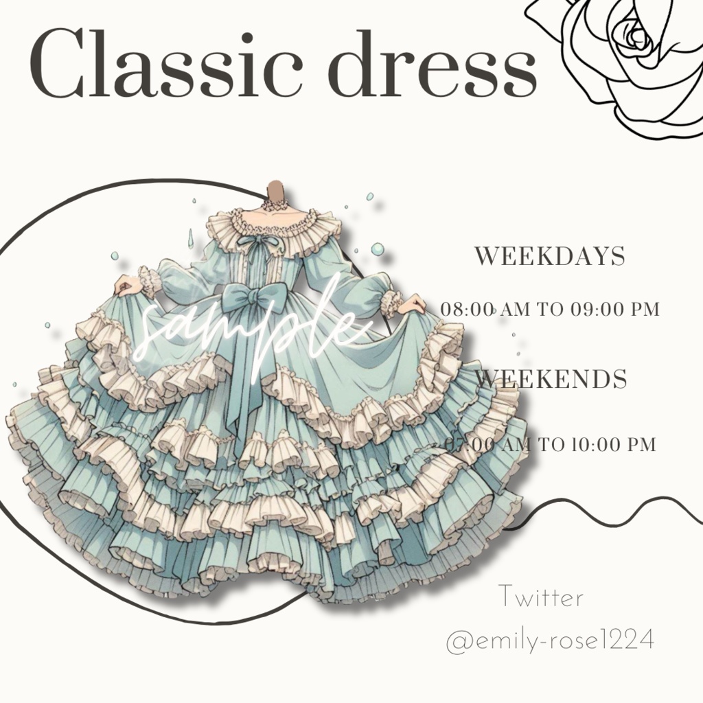 【Vtuber素材】クラシックドレス / Classic dress〈透過png〉※無料
