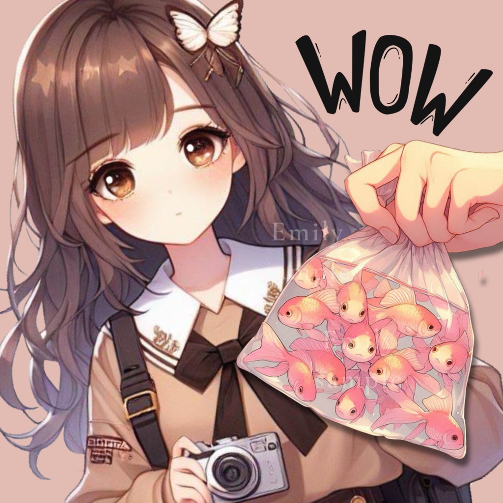 【VTuber向け】金運の金魚を持つ手 / Goldfish〈透過png〉※無料あり