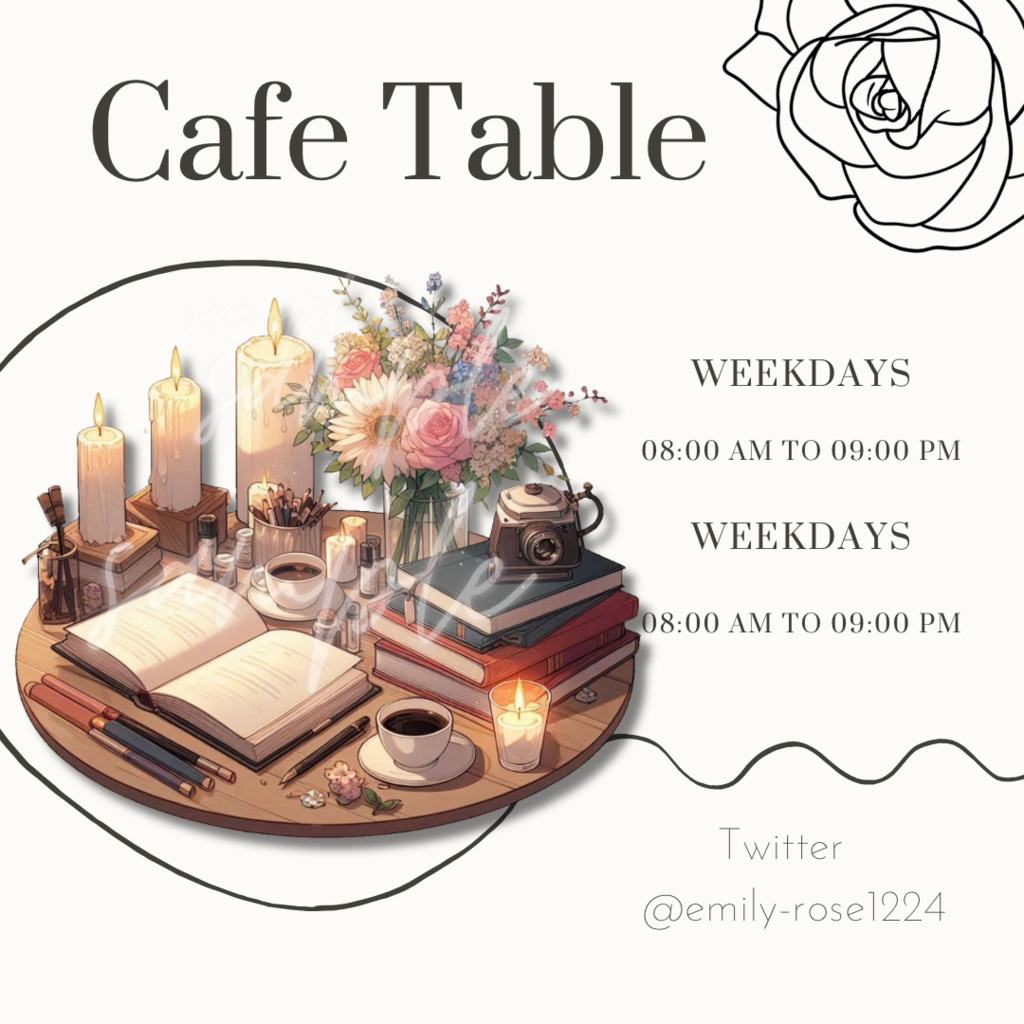 【カフェ素材】カフェ テーブル/ Cafe table /透過PNG