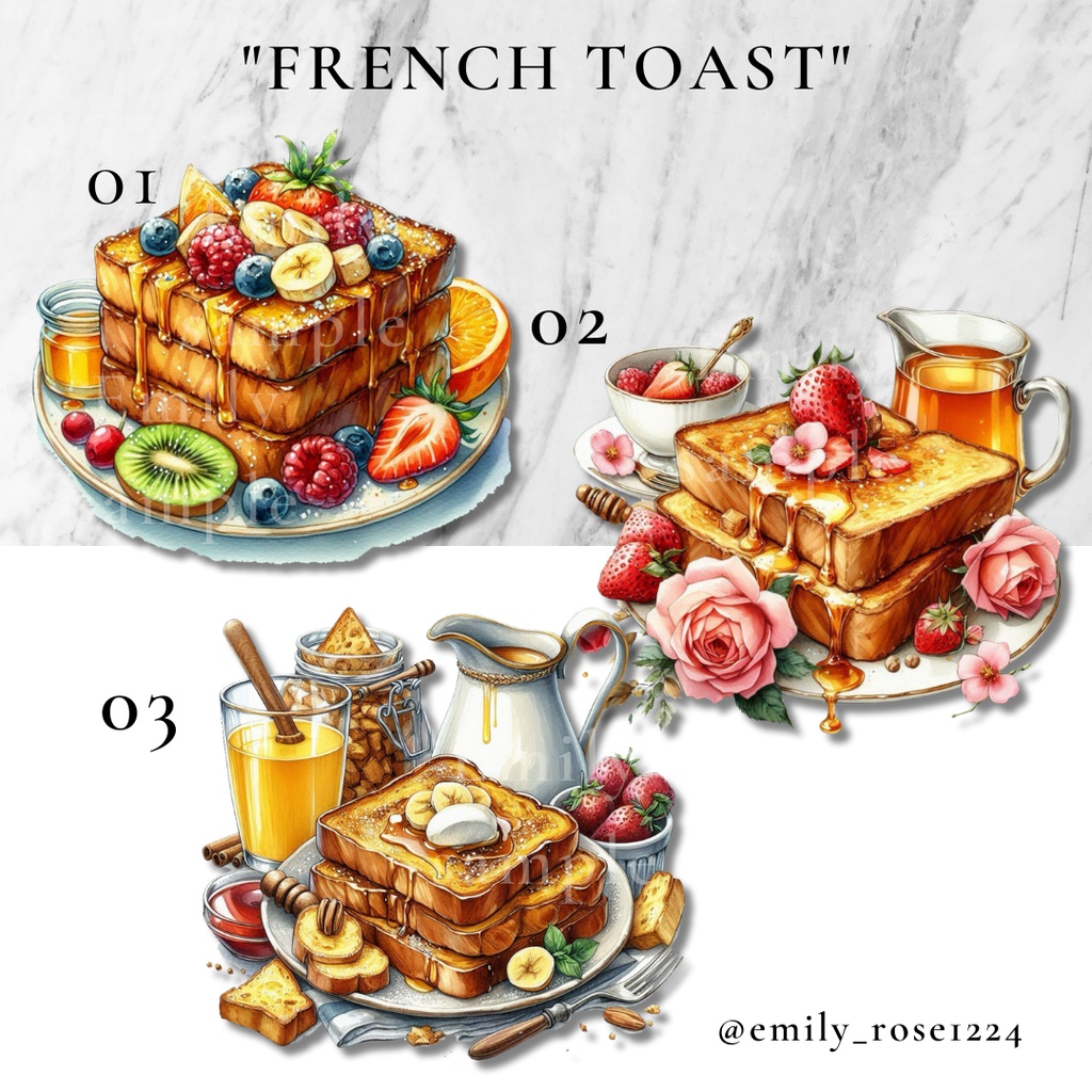 【カフェ素材】オシャレなフレンチトースト / French toast /透過PNG※無料
