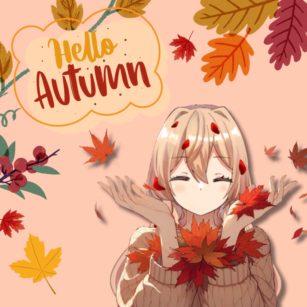 【VTuber向け】紅葉も持つ手素材 / Autumn girl〈透過png〉