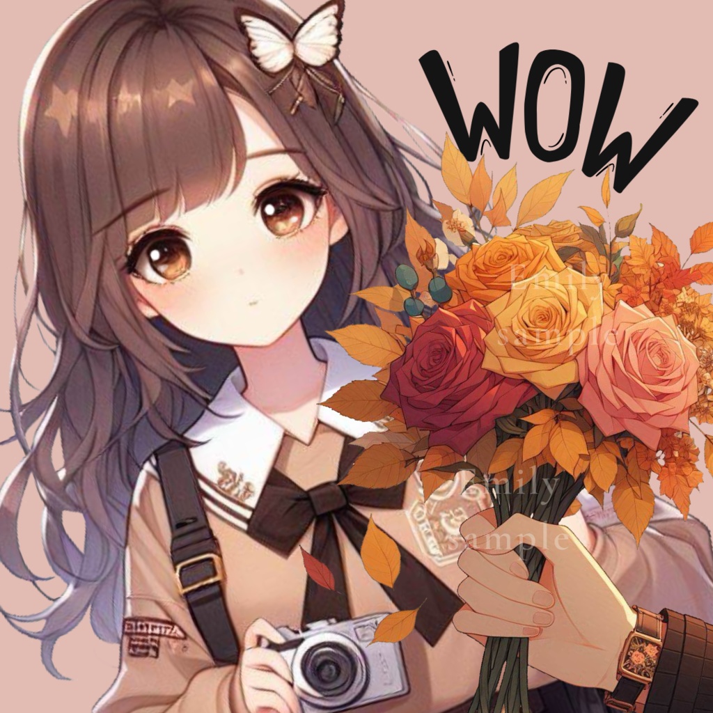 【手の素材】もみじのブーケを持つ手 / Autumn bouquet〈透過png〉
