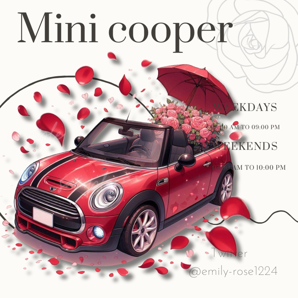 【車素材】愛のミニクーパー / Mini cooper /wedding ※透過PNG