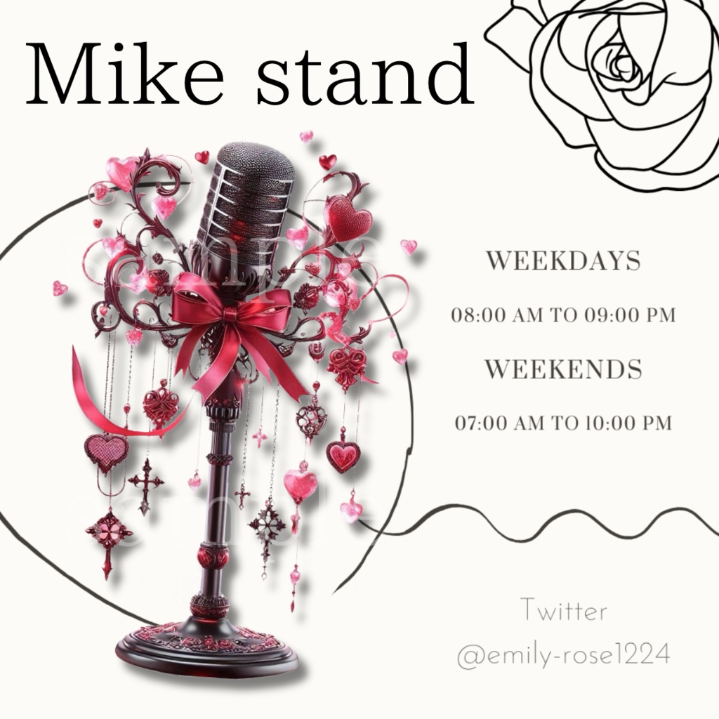 【VTuber向け】配信用:おしゃれなダイナミックマイクスタンド /Mike stand〈透過png〉