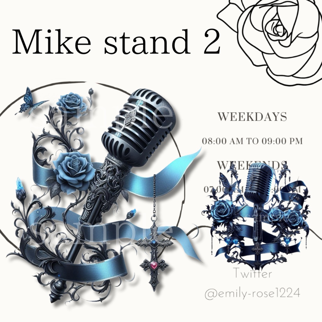 【VTuber向け】配信用:おしゃれなダイナミックマイクスタンド /Mike stand2〈透過png〉