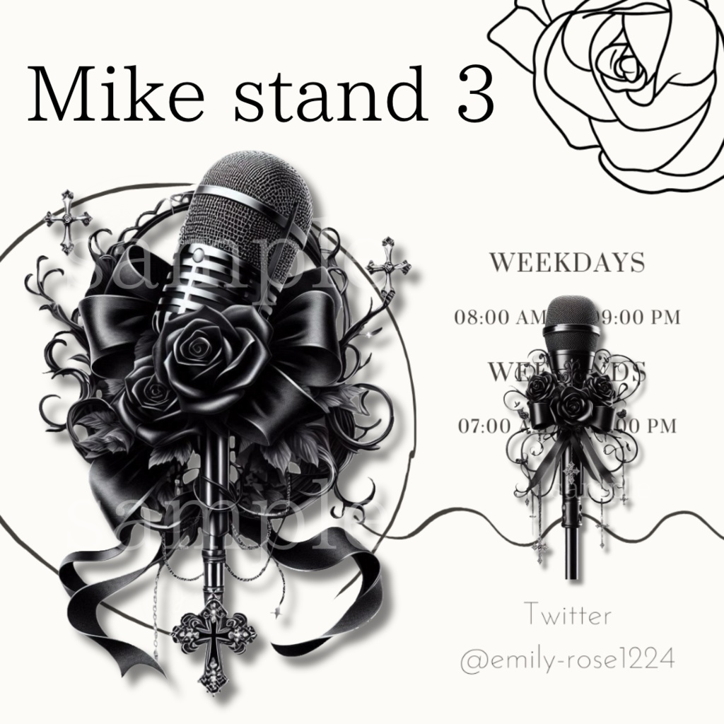 【VTuber向け】配信用:おしゃれなダイナミックマイクスタンド /Mike stand3〈透過png〉