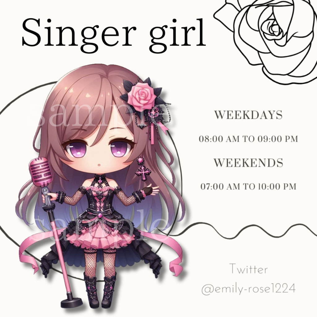 【立ち絵】アイドルガール / 歌手の女の子 /Vtuber素材