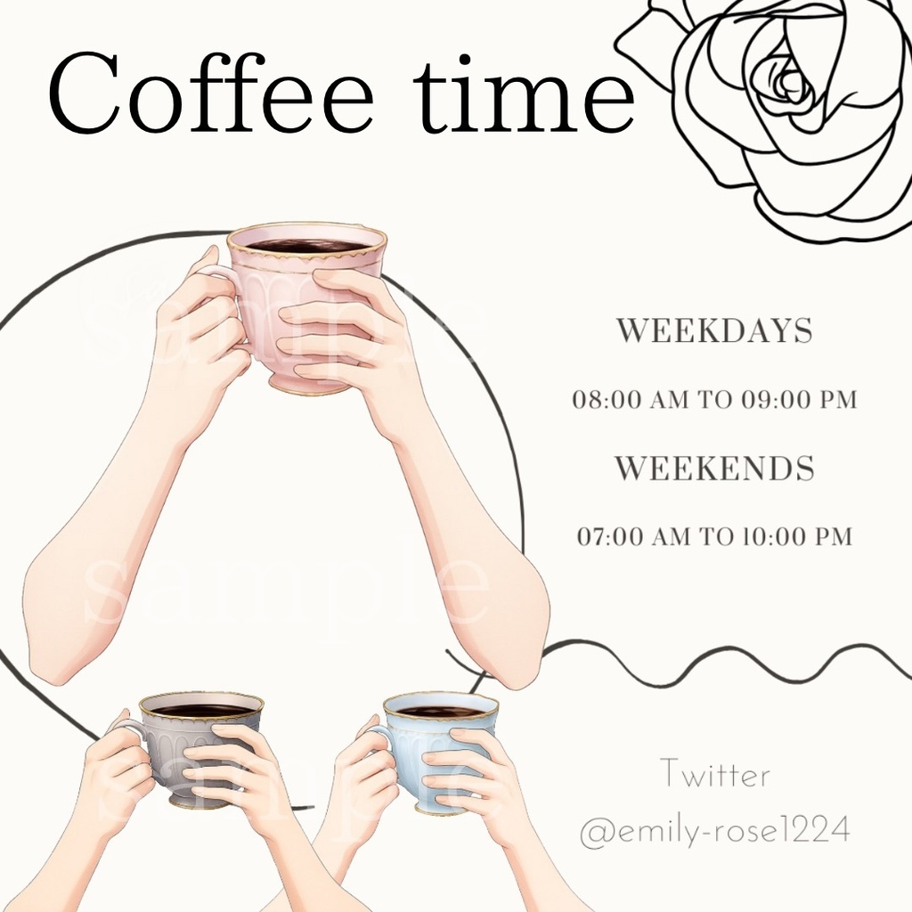 【カフェ素材】コーヒーカップを持つ手素材/ Coffee cup /  ※透過PNG
