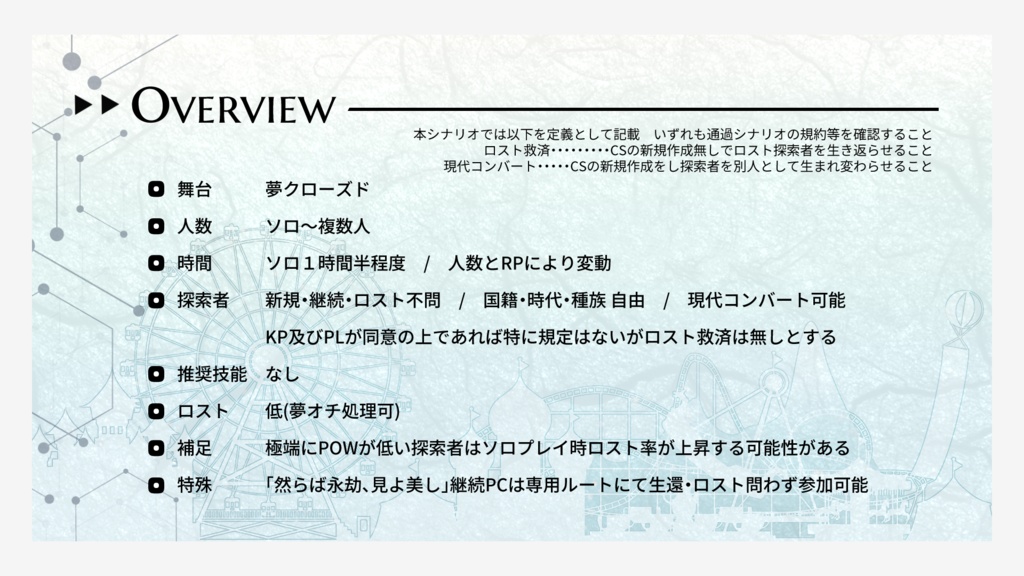 CoCシナリオ「レスト・イン・パルカ」