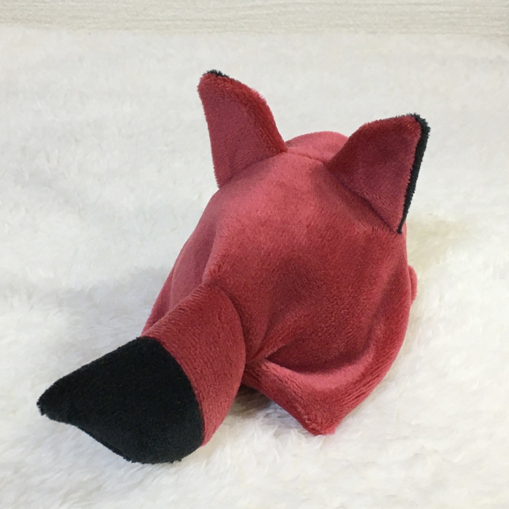 もちマス/もちころりん着ぐるみ きつね ワインレッド&ブラック