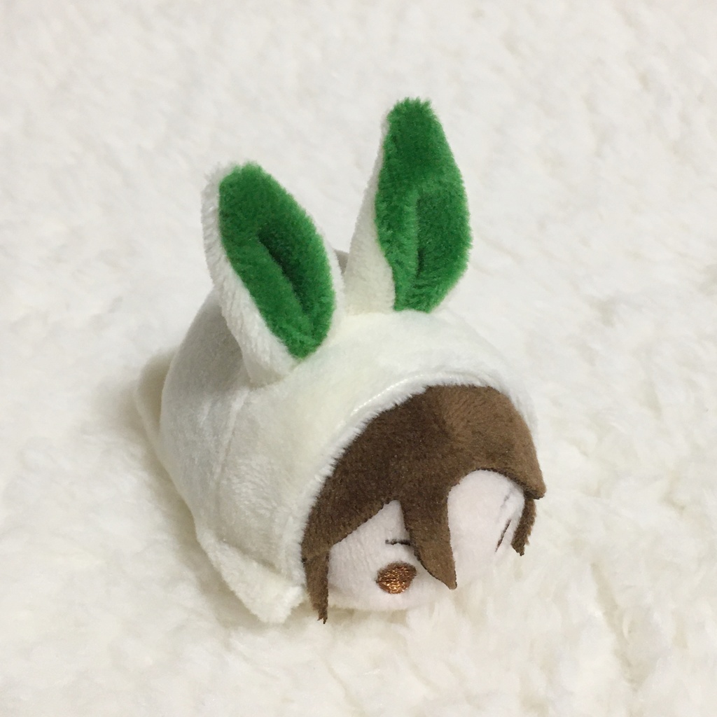もちマスミニ着ぐるみ うさぎ ミルク&グリーン