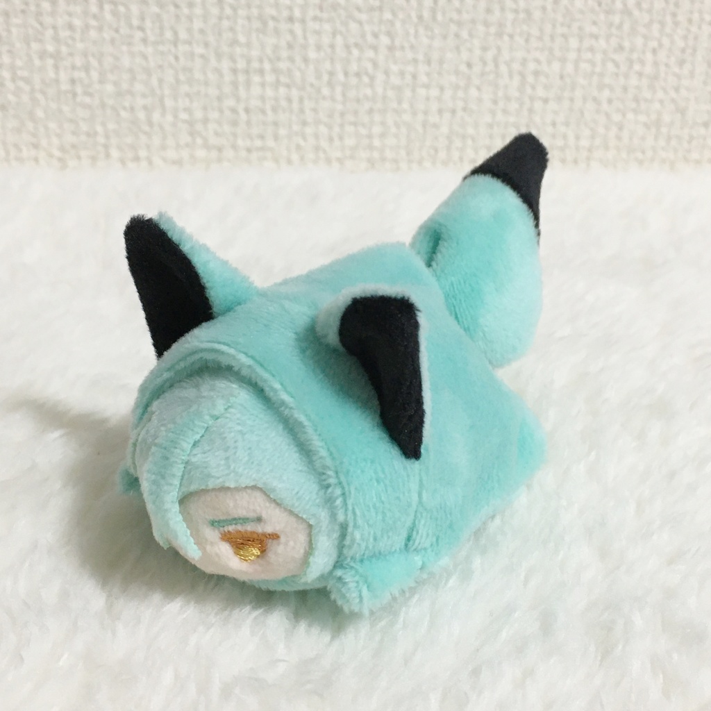 もちマスミニ着ぐるみ きつね ミントグリーン&ブラック