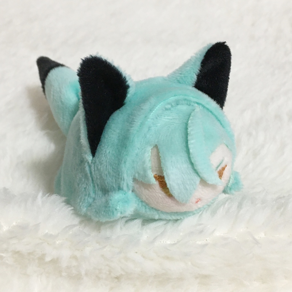 もちマスミニ着ぐるみ きつね ミントグリーン&ブラック