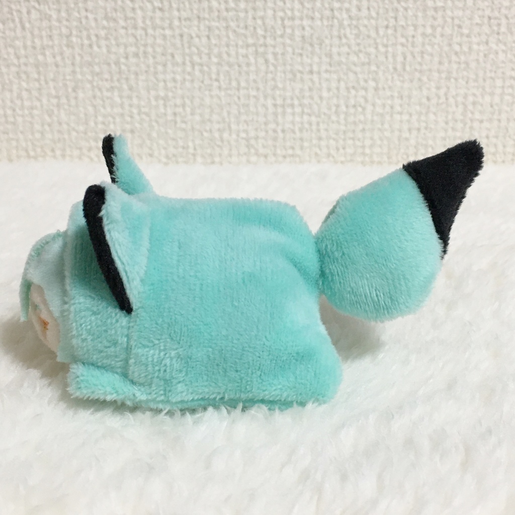 もちマスミニ着ぐるみ きつね ミントグリーン&ブラック