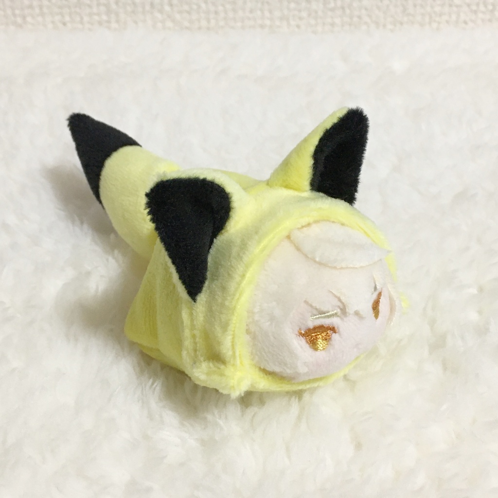 もちマスミニ着ぐるみ　きつね　レモンイエロー＆ブラック