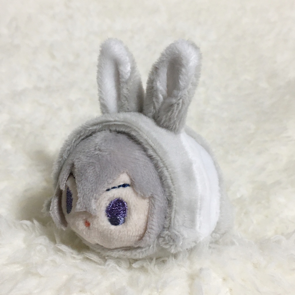 もちマスミニ着ぐるみ うさぎ ライトグレー&ホワイト(ツートン)