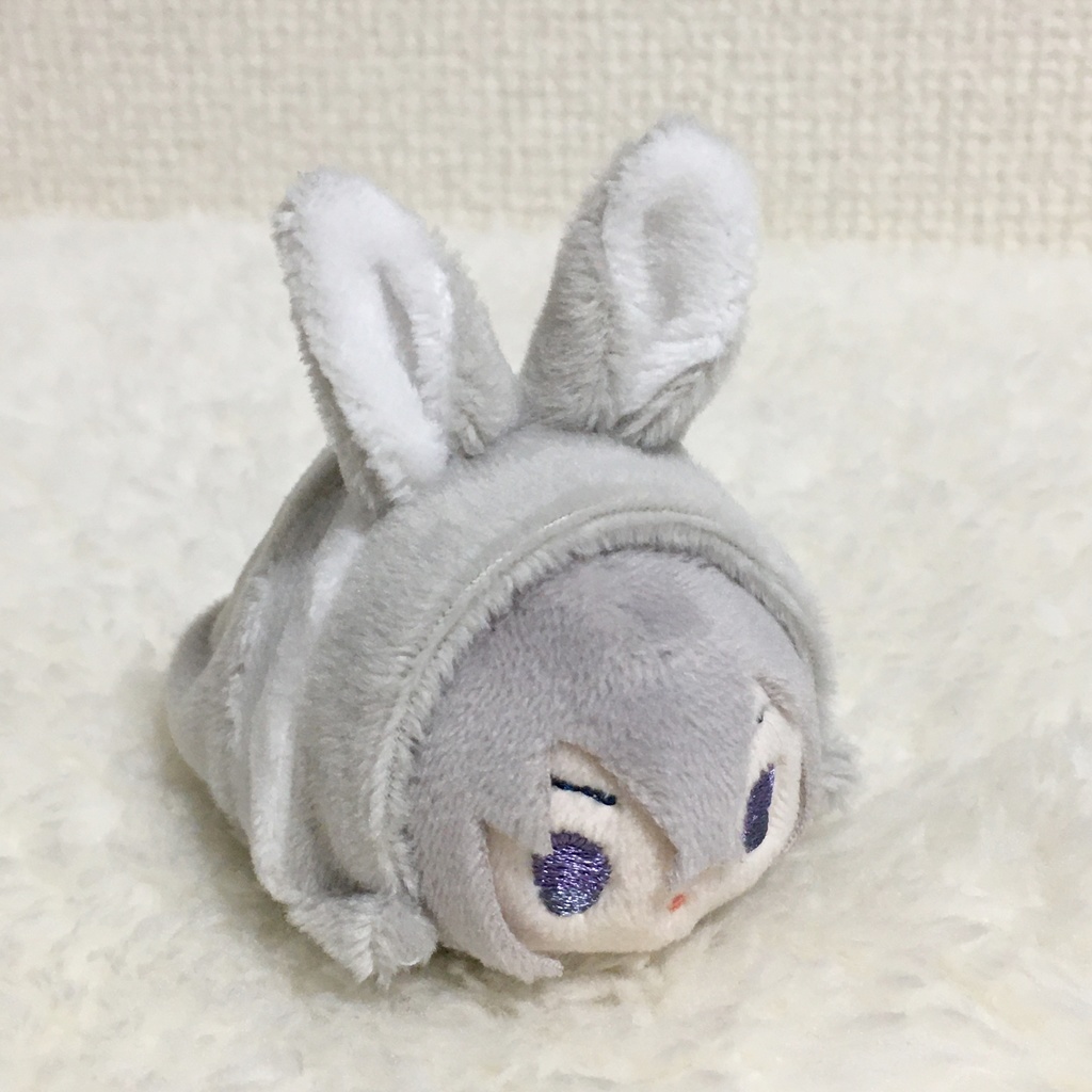 もちマスミニ着ぐるみ うさぎ ライトグレー&ホワイト(ツートン)