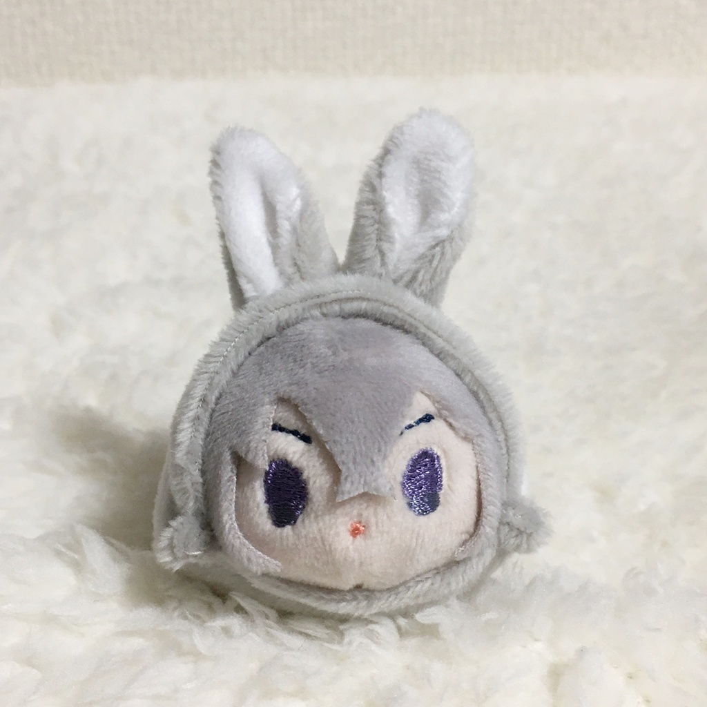 もちマスミニ着ぐるみ うさぎ ライトグレー&ホワイト(ツートン)