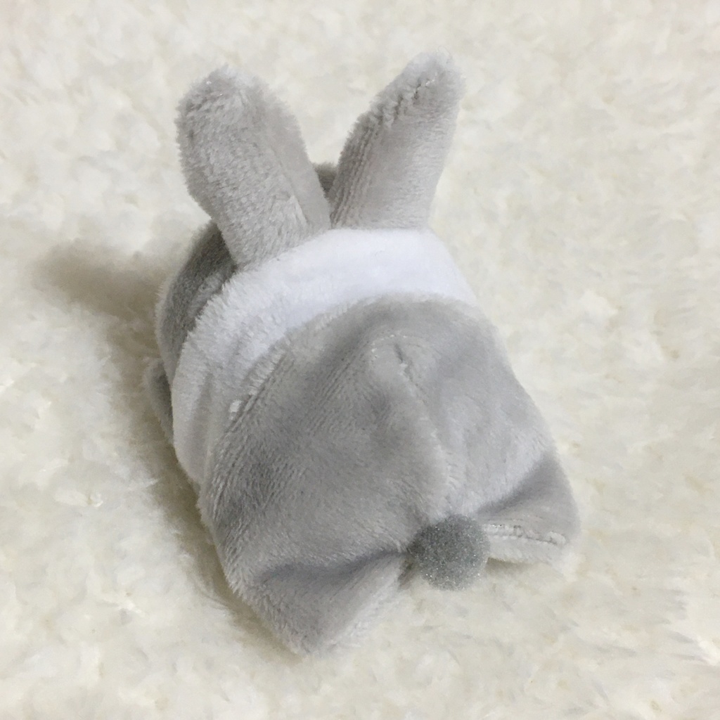 もちマスミニ着ぐるみ うさぎ ライトグレー&ホワイト(ツートン)