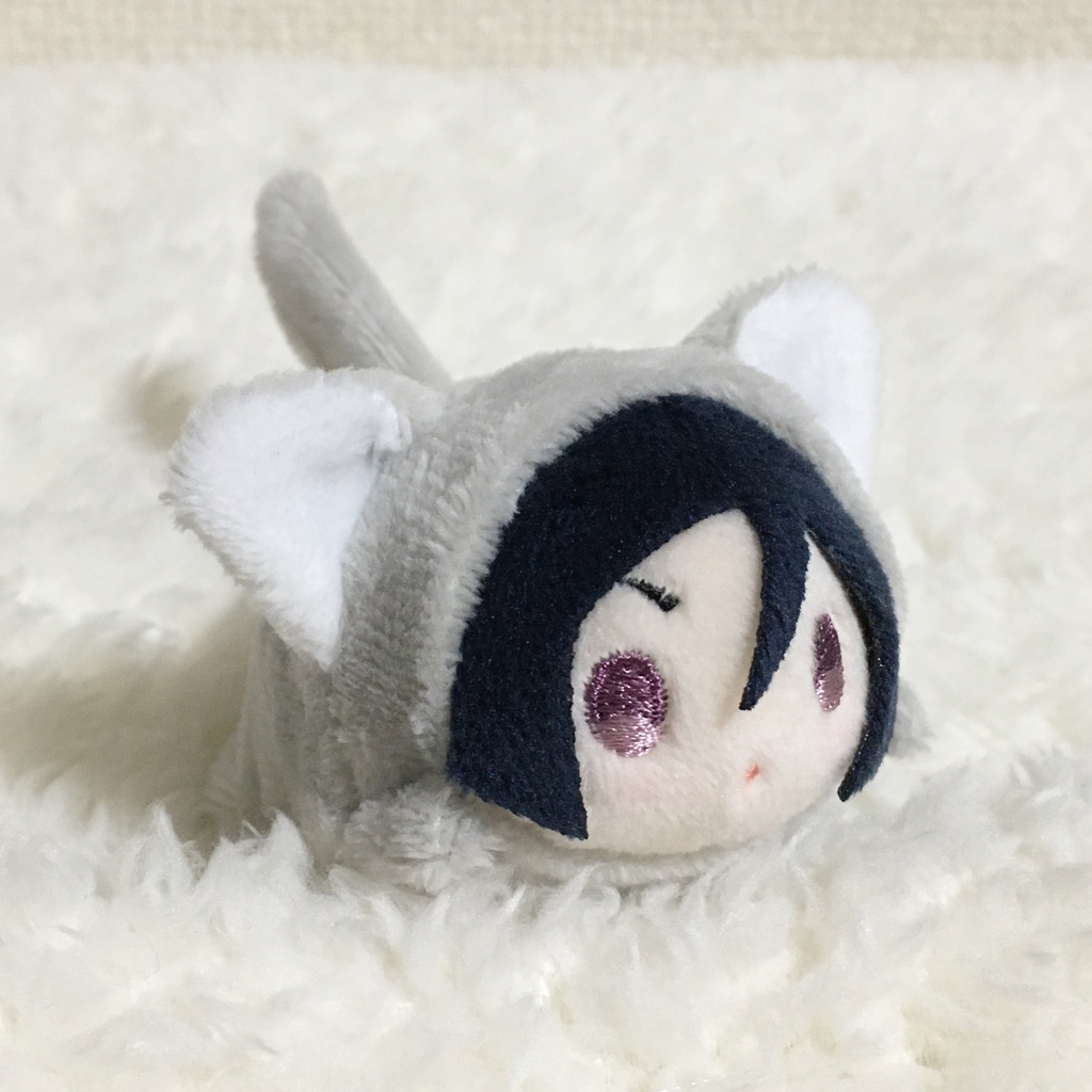 もちマスミニ着ぐるみ ねこ(折れ耳) ライトグレー