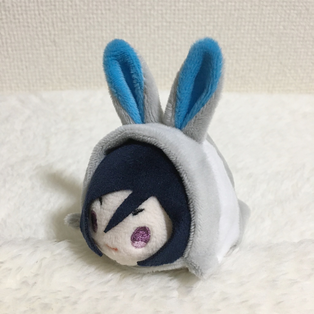 もちマス/もちころりん着ぐるみ うさぎ ライトグレー&アクアブルー