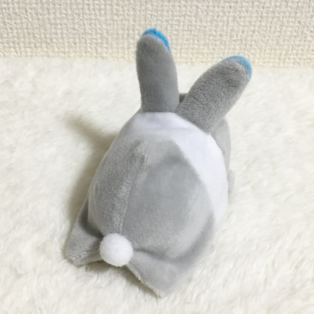 もちマス/もちころりん着ぐるみ うさぎ ライトグレー&アクアブルー