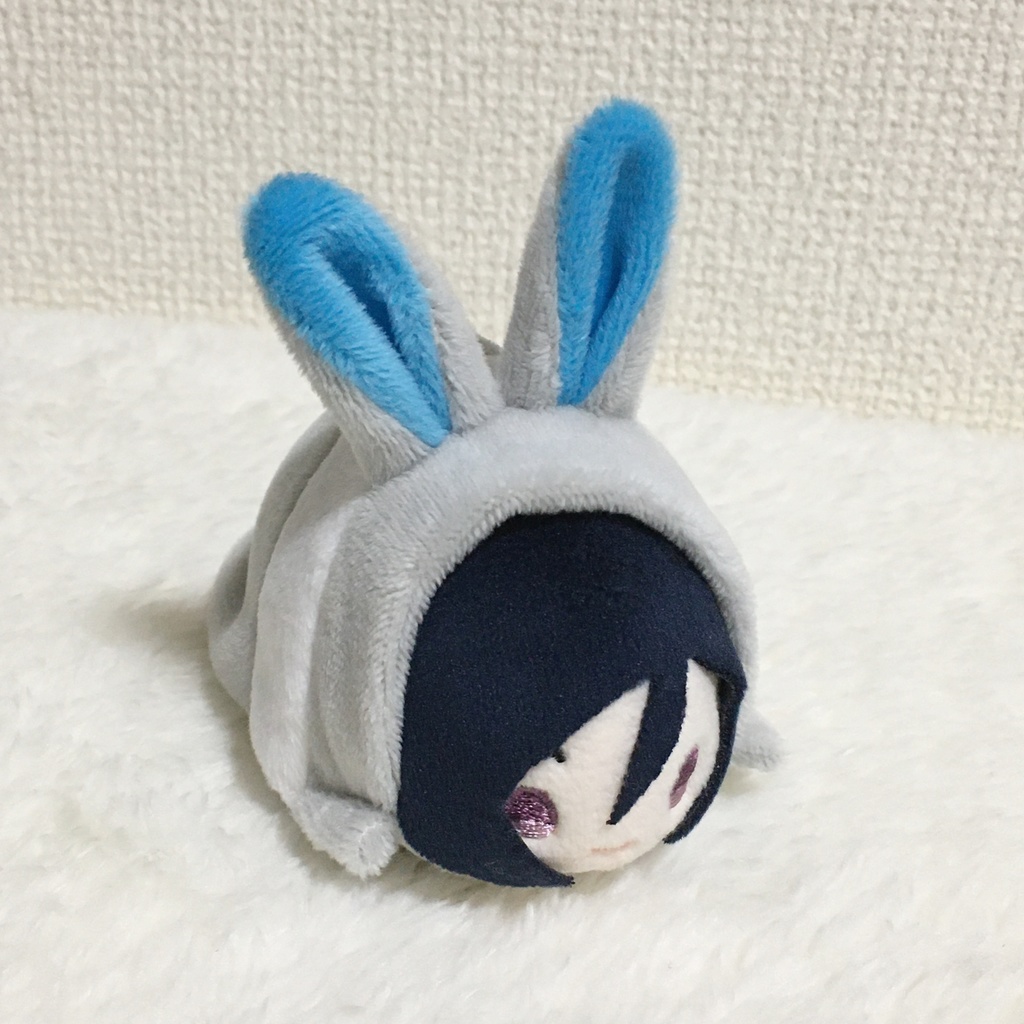 もちマス/もちころりん着ぐるみ うさぎ ライトグレー&アクアブルー