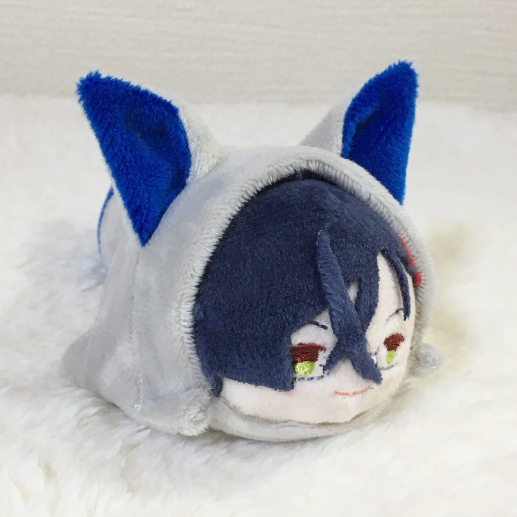 もちマス/もちころりん着ぐるみ きつね ライトグレー&ブルー