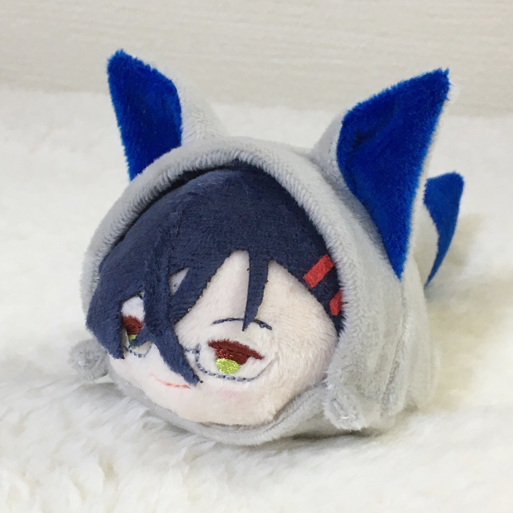 もちマス/もちころりん着ぐるみ きつね ライトグレー&ブルー