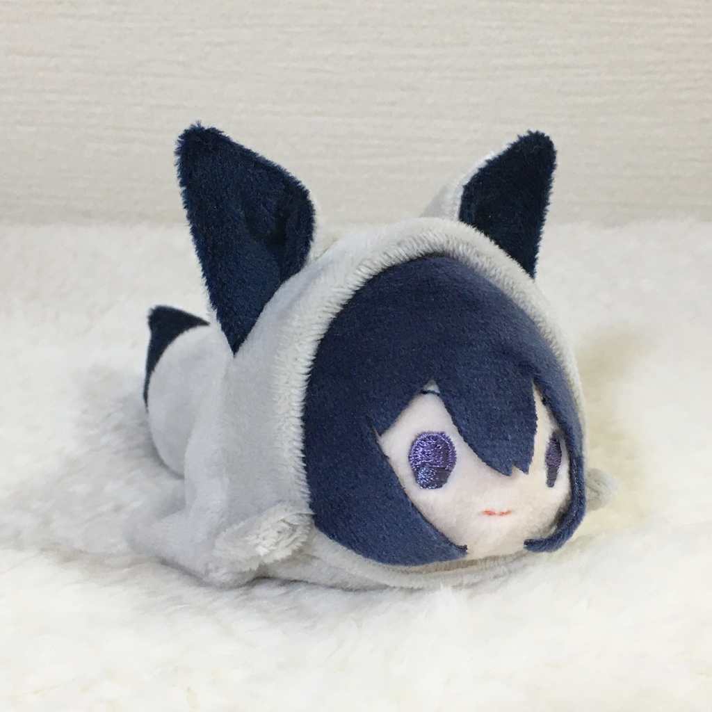 もちマス/もちころりん着ぐるみ きつね ライトグレー&ネイビー