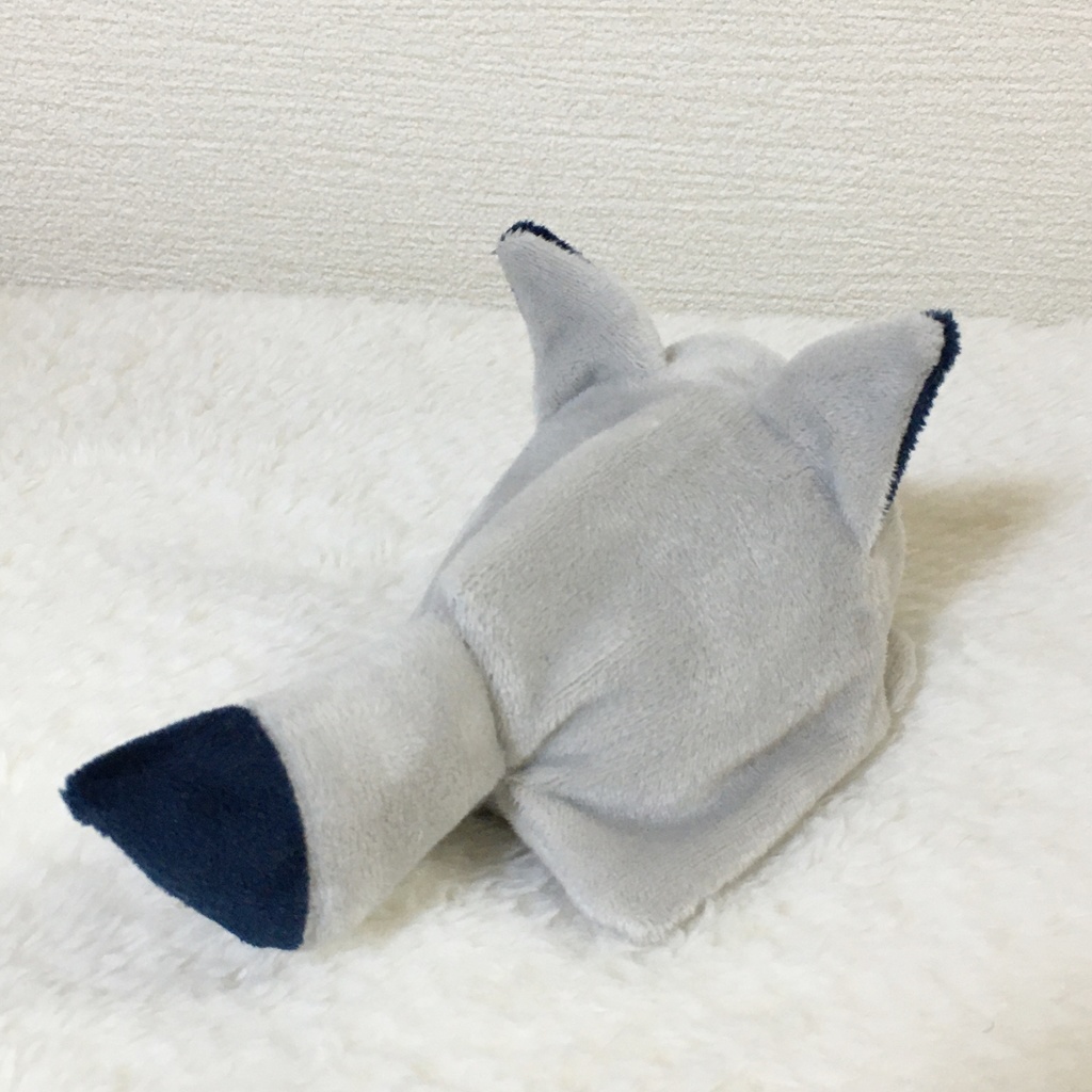 もちマス/もちころりん着ぐるみ きつね ライトグレー&ネイビー