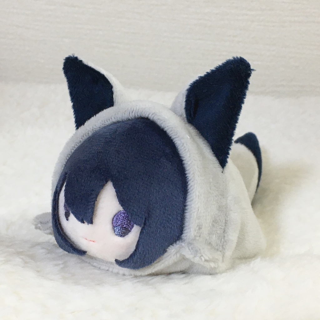 もちマス/もちころりん着ぐるみ きつね ライトグレー&ネイビー