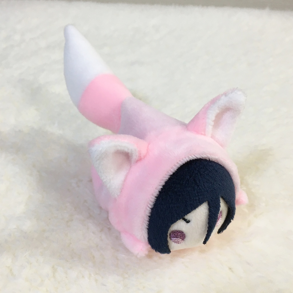 もちマスミニ着ぐるみ　きつね　ベビーピンク