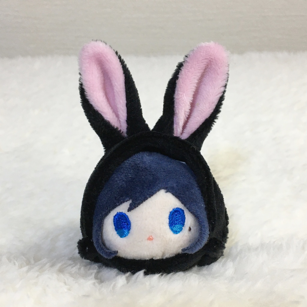 もちマスミニ着ぐるみ　うさぎ　ブラック＆撫子色