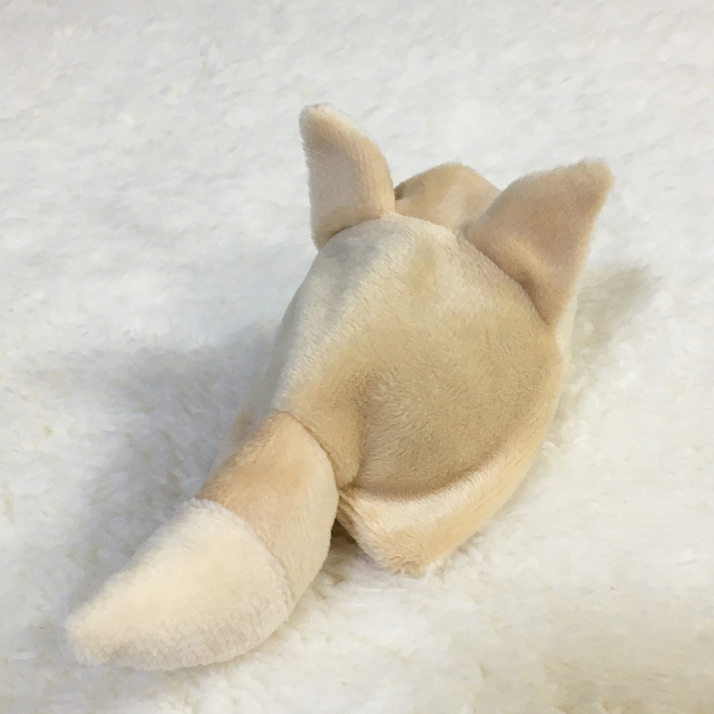 もちマスミニ着ぐるみ きつね ミルクティー&アイボリー