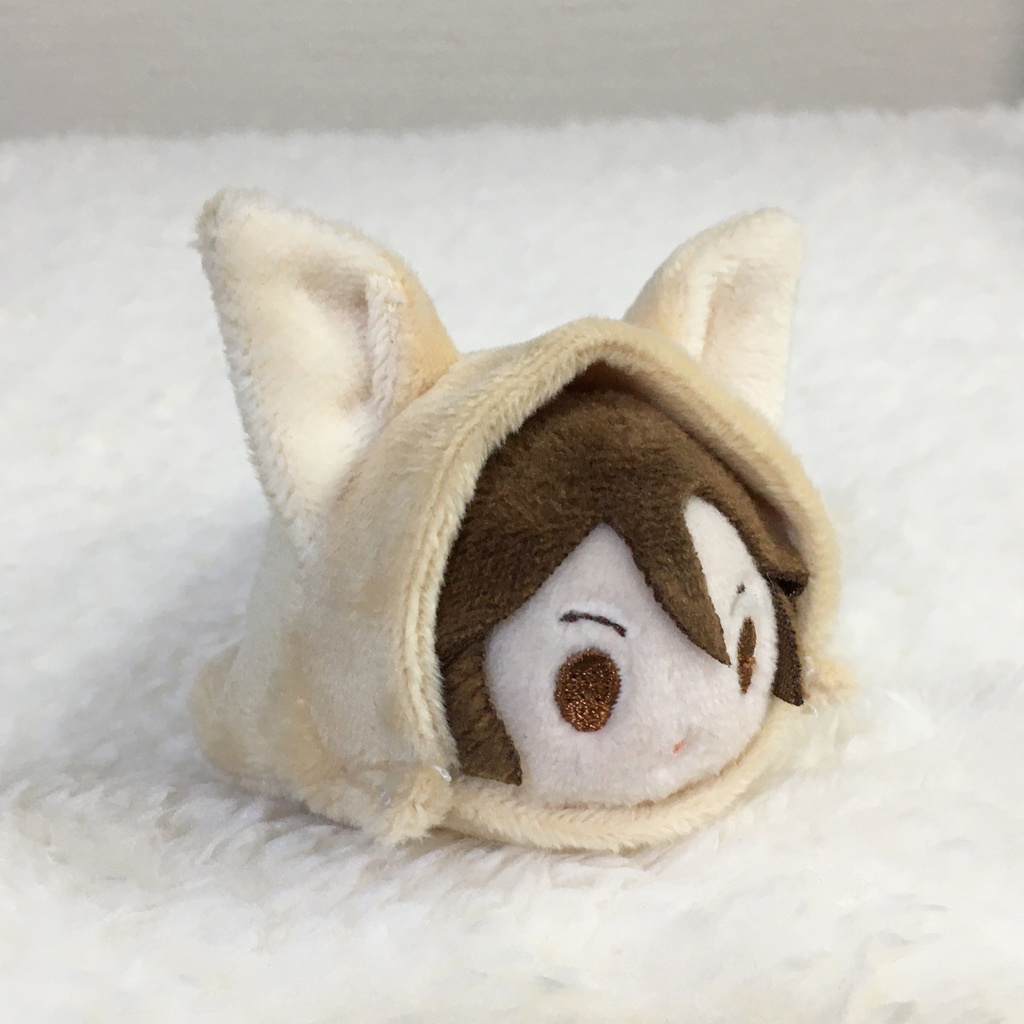 もちマスミニ着ぐるみ きつね ミルクティー&アイボリー