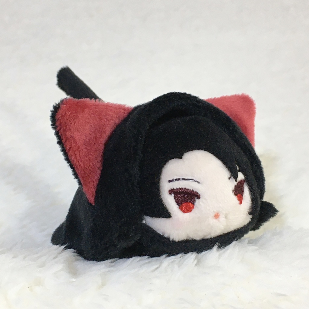 もちマスミニ着ぐるみ ねこ ブラック&ワインレッド