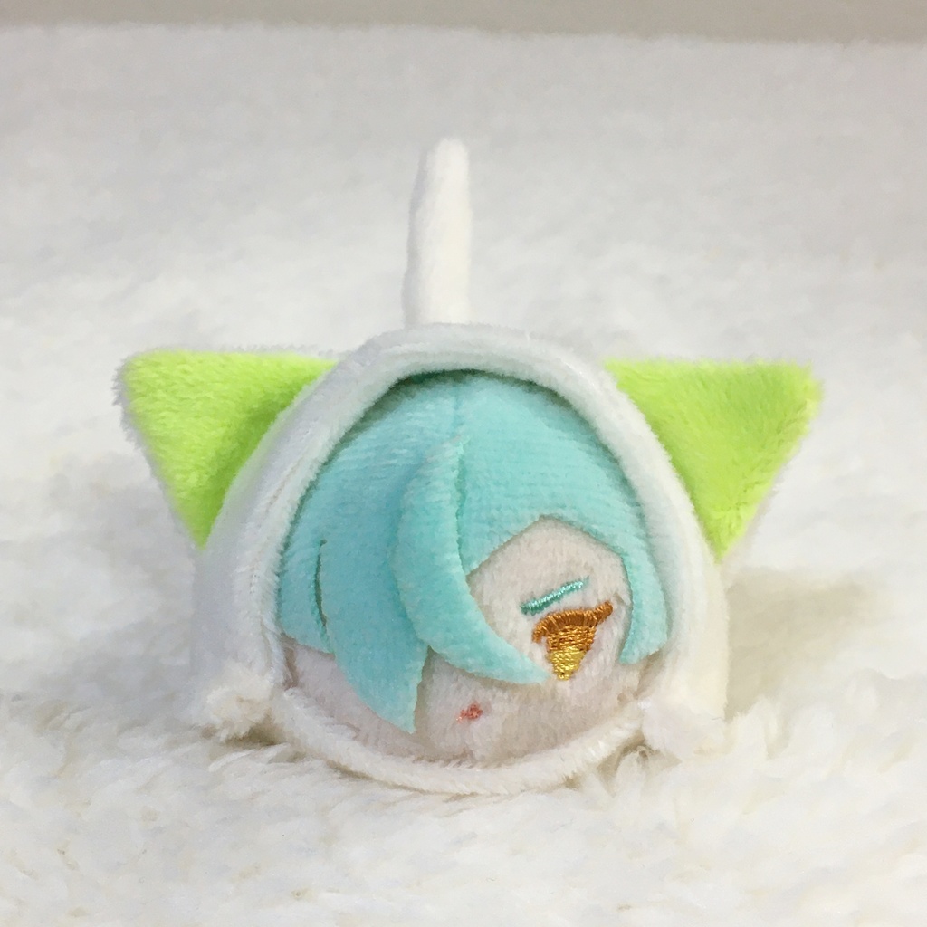 もちマスミニ着ぐるみ ねこ ミルク&ライムグリーン