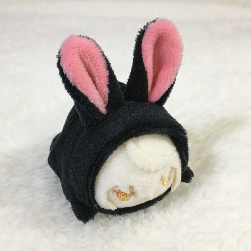 もちマスミニ着ぐるみ うさぎ ブラック&コーラルピンク