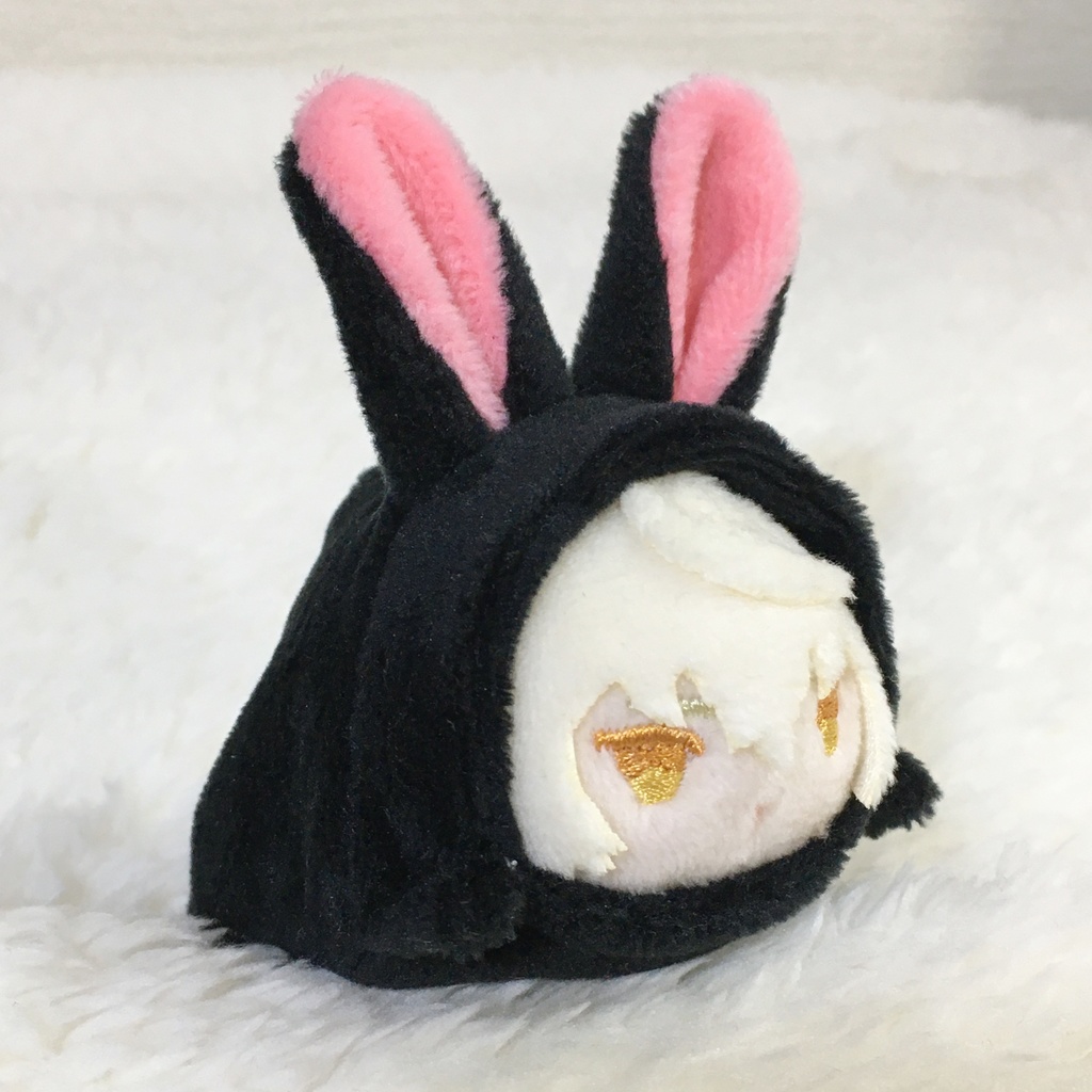 もちマスミニ着ぐるみ うさぎ ブラック&コーラルピンク